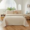 Brandream King Size Quilt Set Cotton Beige Quilts Farmhouse Matelasse Bedding Covetlet Set 3-Piece view 3