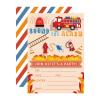15 Count Fire Truck Party Invitations with Envelopes, Fill-in Fireman Birthday Invitation Cards For Boys, Double Sided Fire Truck Invitations view 1