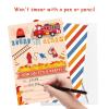 15 Count Fire Truck Party Invitations with Envelopes, Fill-in Fireman Birthday Invitation Cards For Boys, Double Sided Fire Truck Invitations view 3