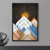 wall26 Framed Canvas Print Wall Art Western Decor Wood Panel Shining Sun Mountain Range Nature Wilderness Digital Art Modern Art Southwest Decorative for Living Room, Bedroom, Office - 16"x24" Black view 2