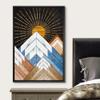 wall26 Framed Canvas Print Wall Art Western Decor Wood Panel Shining Sun Mountain Range Nature Wilderness Digital Art Modern Art Southwest Decorative for Living Room, Bedroom, Office - 16"x24" Black view 3