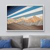 wall26 Framed Canvas Print Wall Art Western Decor Vibrant Blue Stripe Sky Mountain Range Nature Wilderness Digital Art Modern Art Southwest Decorative for Living Room, Bedroom, Office - 16"x24" White view 2
