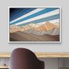 wall26 Framed Canvas Print Wall Art Western Decor Vibrant Blue Stripe Sky Mountain Range Nature Wilderness Digital Art Modern Art Southwest Decorative for Living Room, Bedroom, Office - 16"x24" White view 3
