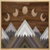 wall26 Framed Canvas Print Wall Art Western Decor Crescent Moon Snowy Wood Panel Mountain Nature Wilderness Modern Art Southwest Decorative for Living Room, Bedroom, Office - 16"x24" Natural view 1