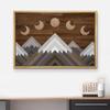 wall26 Framed Canvas Print Wall Art Western Decor Crescent Moon Snowy Wood Panel Mountain Nature Wilderness Modern Art Southwest Decorative for Living Room, Bedroom, Office - 16"x24" Natural view 3