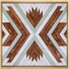 wall26 Framed Canvas Print Wall Art Western Decor Brown Gray Wood Panel Pattern Collage Nature Wilderness Digital Art Modern Art Southwest Decorative for Living Room, Bedroom, Office - 16"x24" Natural view 1