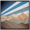 wall26 Framed Canvas Print Wall Art Western Decor Vibrant Blue Stripe Sky Mountain Range Nature Wilderness Digital Art Modern Art Southwest Decorative for Living Room, Bedroom, Office - 16"x24" Black view 1