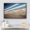 wall26 Framed Canvas Print Wall Art Western Decor Vibrant Blue Stripe Sky Mountain Range Nature Wilderness Digital Art Modern Art Southwest Decorative for Living Room, Bedroom, Office - 16"x24" Black view 3