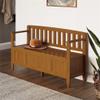 Trent Home Solid Wood Entryway Storage Bench in Light Golden Brown view 2