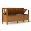 Trent Home Solid Wood Entryway Storage Bench in Light Golden Brown view 4