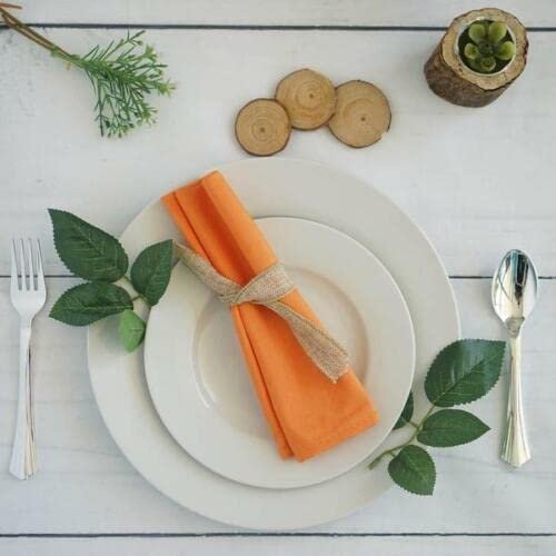 10 Pcs 10 Orange Polyester 20x20 Wedding Napkins Party Table Linens Decorations