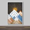 wall26 Framed Canvas Print Wall Art Western Decor Wood Panel Shining Sun Mountain Range Nature Wilderness Digital Art Modern Art Southwest Decorative for Living Room, Bedroom, Office - 16"x24" White view 3
