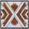 wall26 Framed Canvas Print Wall Art Western Decor Brown Gray Wood Panel Pattern Collage Nature Wilderness Digital Art Modern Art Southwest Decorative for Living Room, Bedroom, Office - 16"x24" Black view 1