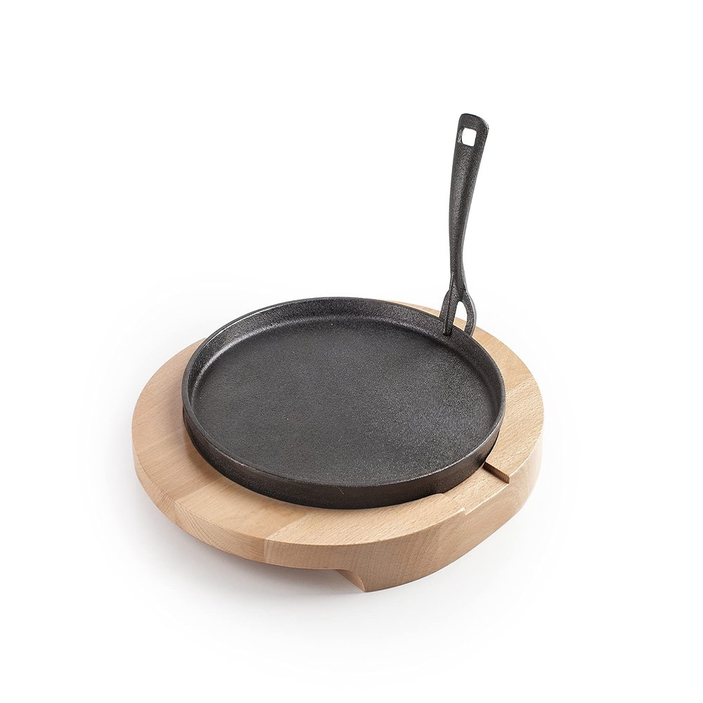 IBILI - 627026 - Cast Iron Dish + Wooden Base, 26 Cm