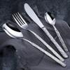 IKXO 64-Piece Silverware Set for 16, Unique Premium 18/10 Stainless Steel Flatware Cutlery Set, Include Fork Spoon Knife Set, Durable Home Kitchen SilverwareStone Pattern view 1
