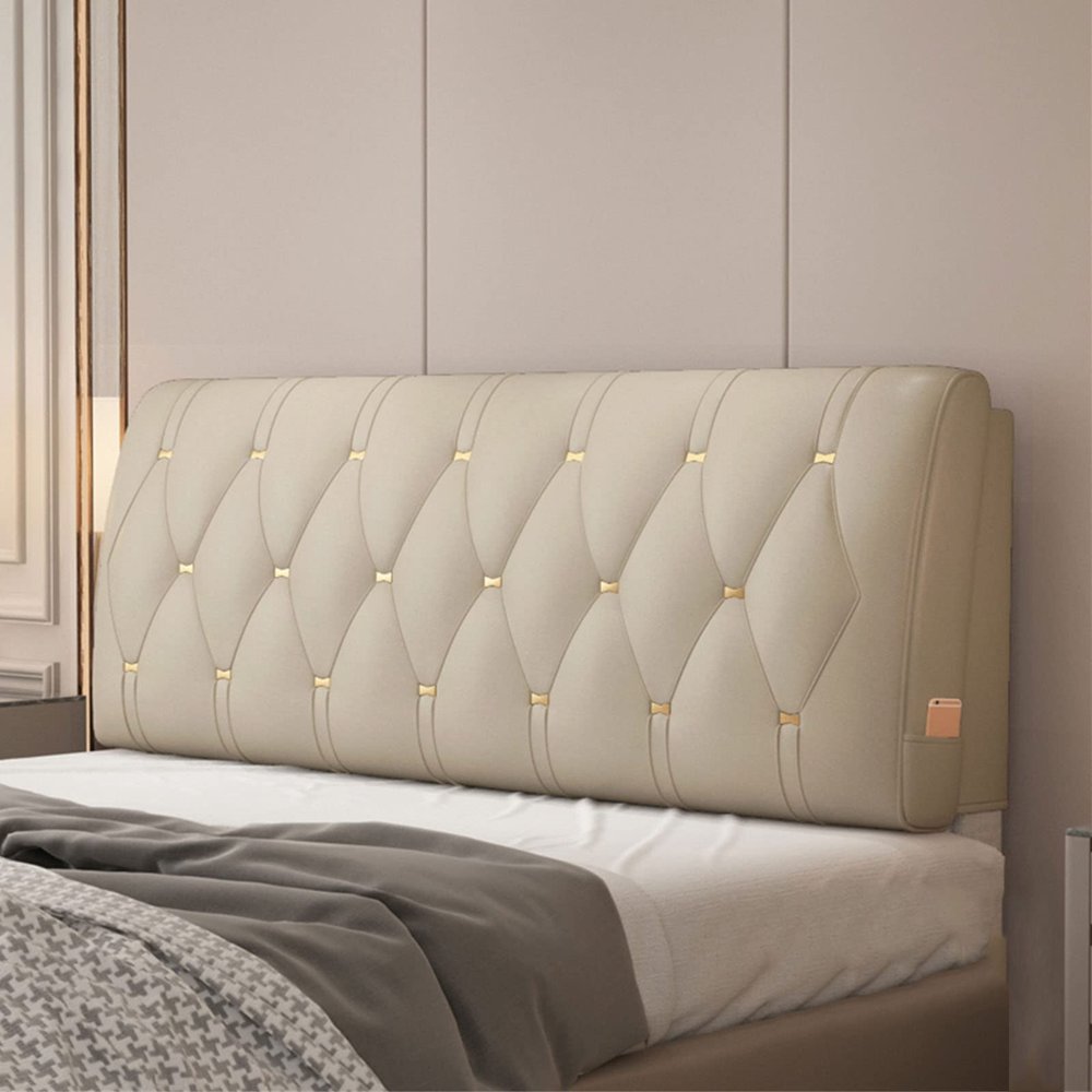 Headboard Pillow,Bed Backrest Pillow Large Big Headboard Reading Cushion Lumbar Support Pads Washable Cover Anti-Collision Pillow for Bedroom Dorm,Brown,78.7"/200cm(King)