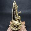 Antique Copper Tibetan Buddhism Holding Sword Manjushri Bodhisattva Buddha,Riding Mythical Beast Statue Crafts Desktop Ornaments view 3
