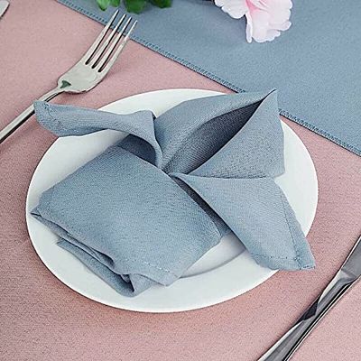 10 Pcs Dusty Blue Polyester 20x20 Wedding Napkins Party Table Linens Decorations