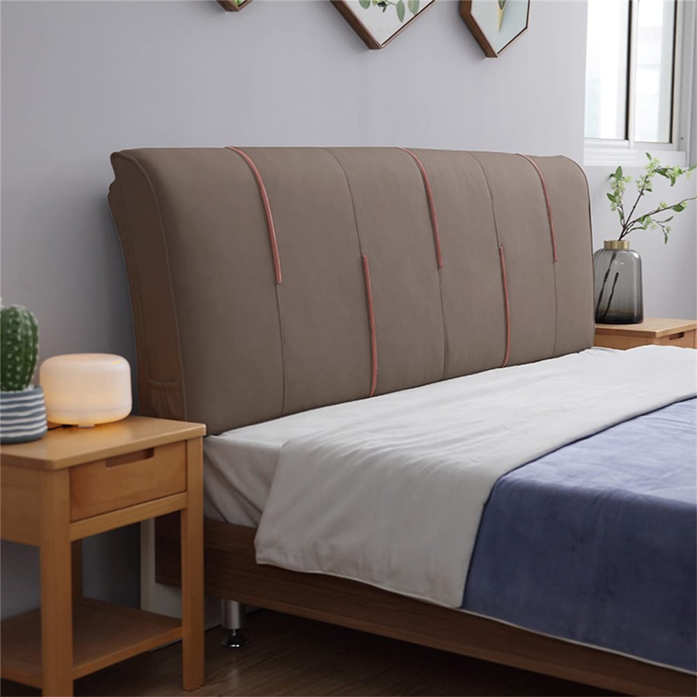 Headboard Cushion Wall Pillow King Size Bed Rest Lumbar Support Pad Backrest Removable Cover Bedside Cushion Collision Pad for Bedroom Dorm Hotel,G,No headboard 59"/150cm