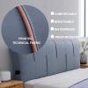 Headboard Cushion Wall Pillow King Size Bed Rest Lumbar Support Pad Backrest Removable Cover Bedside Cushion Collision Pad for Bedroom Dorm Hotel,G,No headboard 59"/150cm view 3