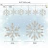 8.5 FT Snowflake Lights with 6 Drops, 100 Counts Clear Blubs Christmas String Lights, Plug in & Connectable Icicle Fairy Curtain Light Set for Xmas Home Indoor Outdoor Party Wedding Decorations view 2