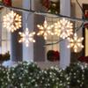 8.5 FT Snowflake Lights with 6 Drops, 100 Counts Clear Blubs Christmas String Lights, Plug in & Connectable Icicle Fairy Curtain Light Set for Xmas Home Indoor Outdoor Party Wedding Decorations view 3