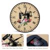Flower Sewing Machine Wood Wall Clock 15inch Craft Room Decor Wall Clock Seamstress Sewing Lovers Gift Wall Clocks Retro Rustic Style Quality Quartz Silent Hanging Wall Clocks for Laundry Room view 3