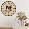 Flower Sewing Machine Wood Wall Clock 15inch Craft Room Decor Wall Clock Seamstress Sewing Lovers Gift Wall Clocks Retro Rustic Style Quality Quartz Silent Hanging Wall Clocks for Laundry Room view 4
