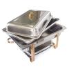 TFCFL Chafer Chafing Dishes Buffet Set Stainless Steel Food Warmer Rectangular 9.5QT Capacity Buffet Warmer Set for Home and Restaurant Use view 3