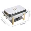 TFCFL Chafer Chafing Dishes Buffet Set Stainless Steel Food Warmer Rectangular 9.5QT Capacity Buffet Warmer Set for Home and Restaurant Use view 4