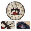 Swavecat Flower Sewing Machine Wood Wall Clock Silent Wood Wall Clocks Home Decor Sewing Room Wall Clocks Craft Room Decor Wall Clocks Tuscan Country Style 12inch Round Clock for Dinning Living Room view 3