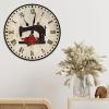 Swavecat Flower Sewing Machine Wood Wall Clock Silent Wood Wall Clocks Home Decor Sewing Room Wall Clocks Craft Room Decor Wall Clocks Tuscan Country Style 12inch Round Clock for Dinning Living Room view 4