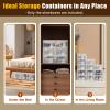 MONIPA 24 Pack Shoes Storage Boxes - Clear Plastic Foldable Stackable Shoe Organizer Containers Bins Holders for Closet Bedroom Small Space, 33x23x14 cm view 4