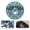 Hope Anchor The Soul Teal Blue Anchor Wall Clock Anchor Beach Decor Sailboat Nautical Art Clock Farmhouse Beach 12inch Round Clock Battery Operated Quartz Silent Clocks for Home Office School view 3