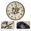 Swavecat Sewing Machine Art Clock Non Ticking Operated Wooden Decorative Wall Clocks Dressmaker Sewing Room Wall Clocks Craft Room Decor Clocks Rustic 15inch Round Clock for Kitchen Bedroom Office view 3