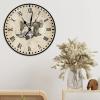 Swavecat Sewing Machine Art Clock Non Ticking Operated Wooden Decorative Wall Clocks Dressmaker Sewing Room Wall Clocks Craft Room Decor Clocks Rustic 15inch Round Clock for Kitchen Bedroom Office view 4