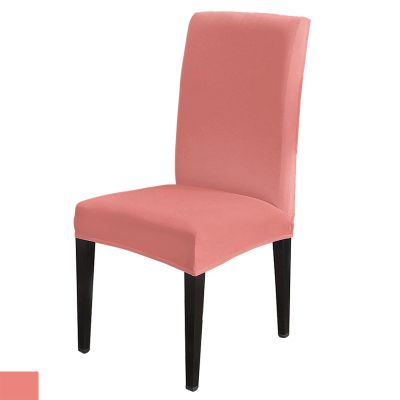 Chair Slipcover Solid Color Coral Removable Stretch Chair Covers Parsons Chair Protector Covers for Kitchen Dining Room Banquet Party, Set of 4