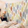 Savannan Wall Tapestry - Leaves Geometric Leaf Print Bohemian Yellow Orange Gray Tapestry Wall Hanging Wall Art Home Decor for Bedroom, Living Room, Dorm, 51"X59" view 3