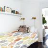 Savannan Wall Tapestry - Leaves Geometric Leaf Print Bohemian Yellow Orange Gray Tapestry Wall Hanging Wall Art Home Decor for Bedroom, Living Room, Dorm, 51"X59" view 4