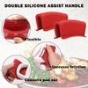 2 Pairs Silicone Pot Handle Holders,Hot Skillet Handle Covers,Anti-Slip Silicone Cast Iron Pans Handles,Pan Lids Dutch Ovens Baking Sheets Casserole Cookware view 3