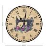 Swavecat Flower Sewing Machine Clocks Craft Room Decor Hanging Wall Clock Tailor Sewing Room Wall Clock Farmhouse 15inch Round Clock Non Ticking Operated Hanging Wall Clocks for Bathroom Bedroom view 2
