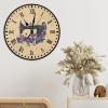 Swavecat Flower Sewing Machine Clocks Craft Room Decor Hanging Wall Clock Tailor Sewing Room Wall Clock Farmhouse 15inch Round Clock Non Ticking Operated Hanging Wall Clocks for Bathroom Bedroom view 4
