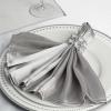 10 Pcs Silver Silky Satin 20x20 Light Gray Napkins Party Table Linens Catering view 4