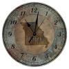 Missouri State Home Clock American State Vintage Shabby Art Clock Rustic 15inch Round Clock Battery Operated Silent Wood Wall Clocks for Dinning Living Room Birthday Housewarming Gift view 1