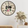 Flower Sewing Machine Wood Wall Clock Quality Quartz Silent Wood Wall Clocks Tailor Sewing Lovers Gift Wall Clocks Craft Room Decor Clock Farmhouse Wall Decor 12inch Round Clock for Living Room view 4