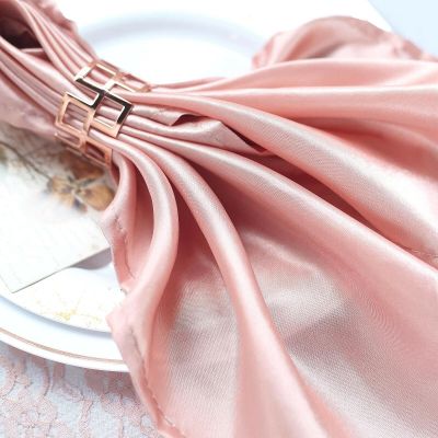 10 Pcs Dusty Rose Silky Satin 20x20 Wedding Napkins Party Table Linens Catering