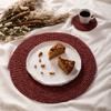 Handmade 14 Inch Wooden Beaded Placemat (Red, 4) view 1