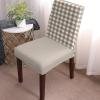Chair Slipcover Country Style Brown and White Checkered Plaid Gingham Removable Stretch Chair Covers Parsons Chair Protector Covers for Kitchen Dining Room Banquet Party, Set of 4 view 2