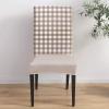 Chair Slipcover Country Style Brown and White Checkered Plaid Gingham Removable Stretch Chair Covers Parsons Chair Protector Covers for Kitchen Dining Room Banquet Party, Set of 4 view 4