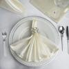 10 Pcs Ivory Silky Satin 20x20 Wedding Napkins Party Table Linens Catering Supply view 3